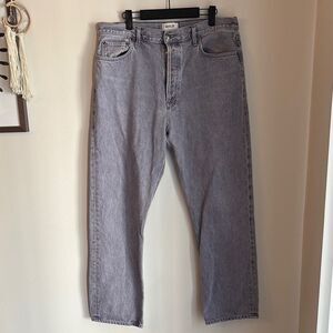 Agolde Women 90’s pinch waist straight leg Relaxed Fit Jeans Light Gray 33 EUC!